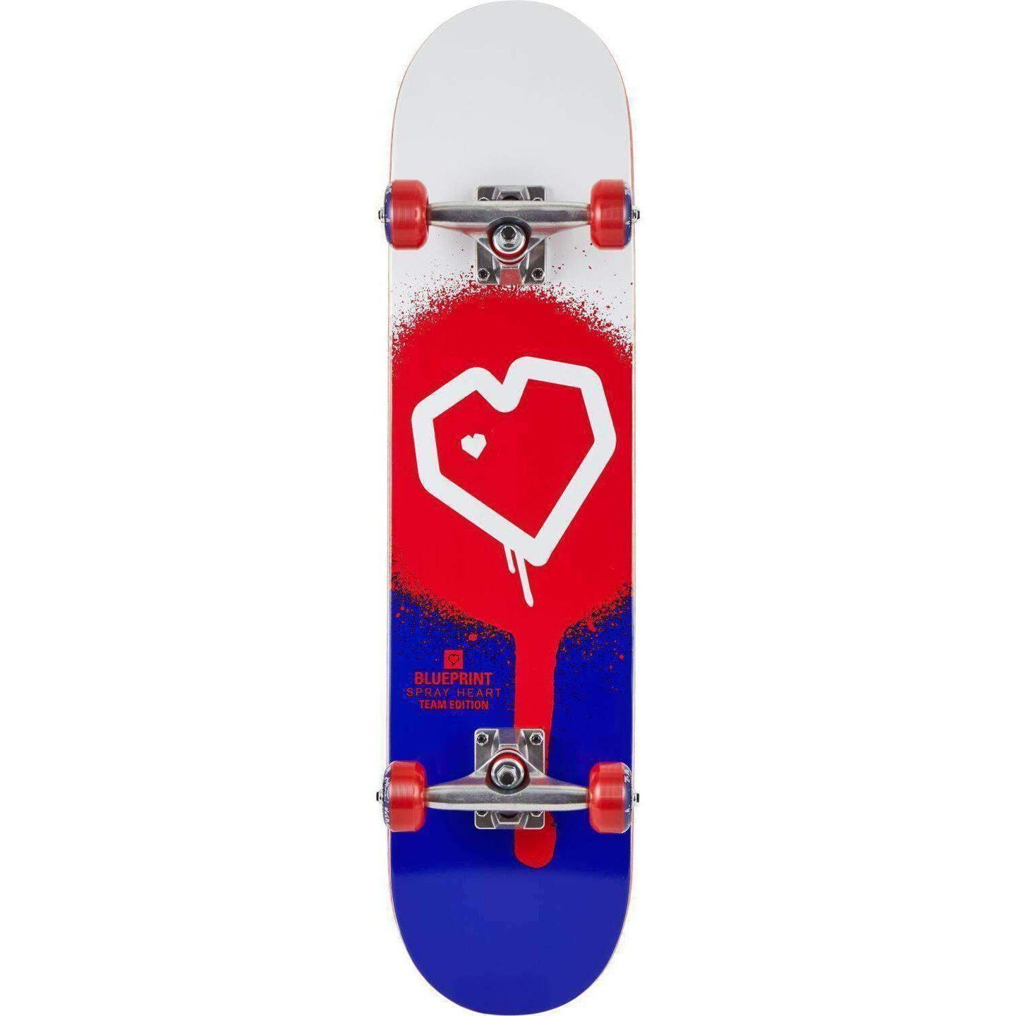 Blueprint Spray Heart Komplett Skateboard - Red/Blue-ScootWorld.se