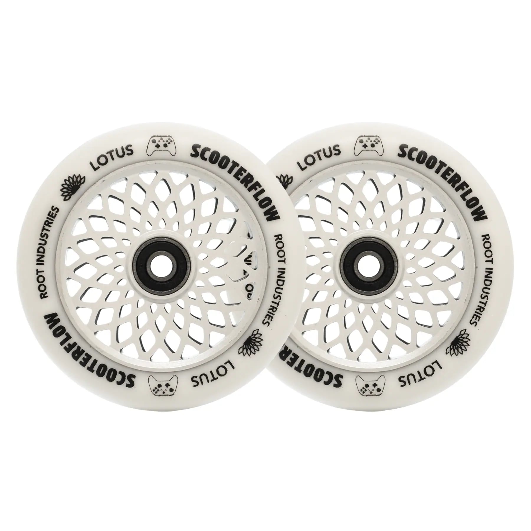 Root ScooterFlow Trick sparkcykel Hjul 110mm 2-pack - Vit