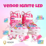 VENOR Ignite LED Side-By-Side Rullskridskor - Shiny Pink