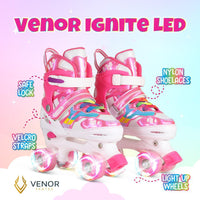 VENOR Ignite LED Side-By-Side Rullskridskor - Shiny Pink