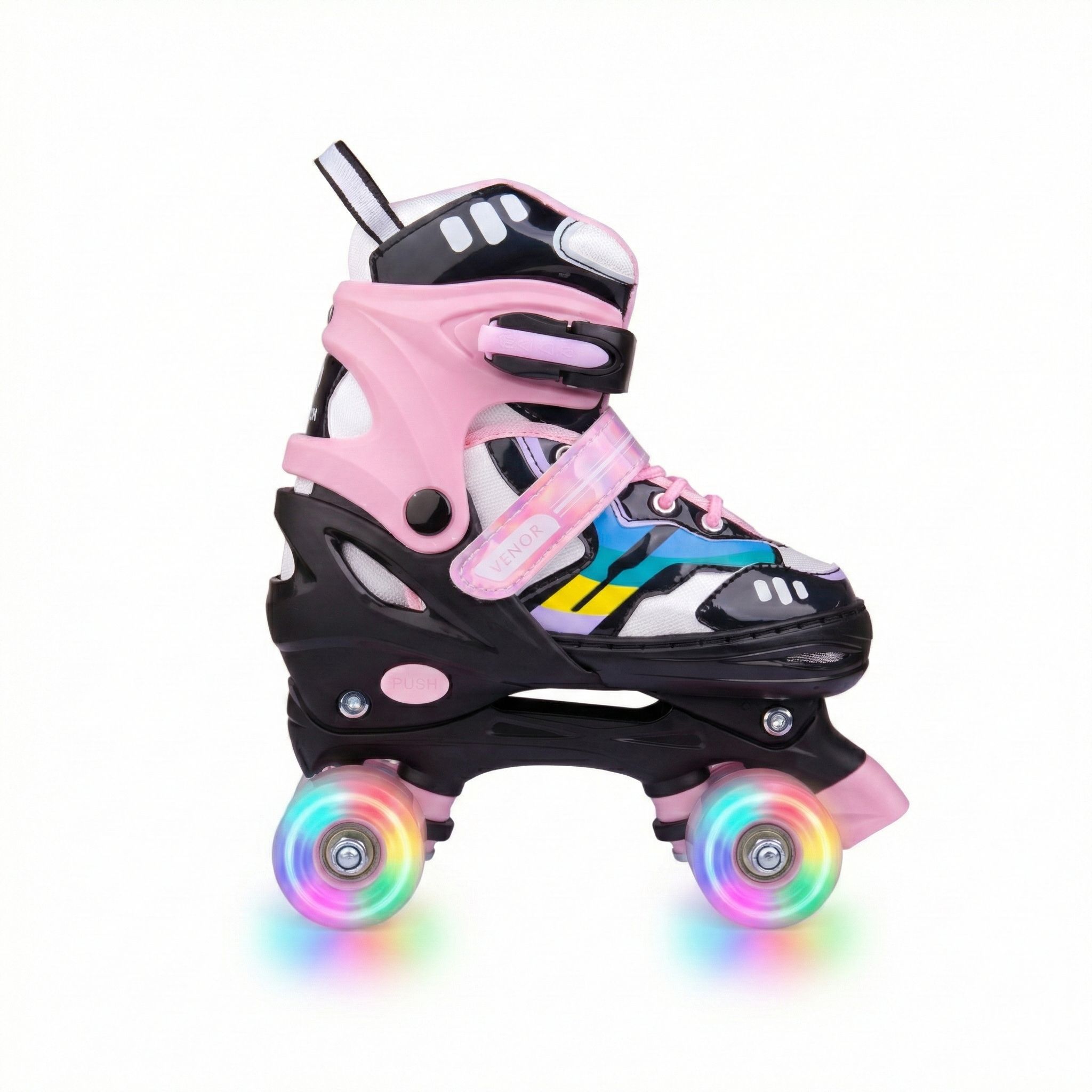 VENOR Ignite LED Side-By-Side Rullskridskor - Svart/Pink-ScootWorld.se