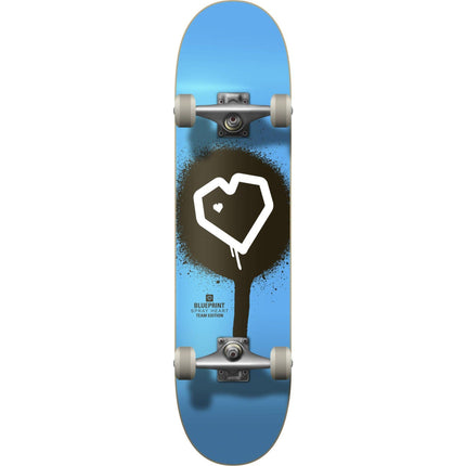 Blueprint Spray Heart V2 Komplet Skateboard - Blue/Black/White-Blueprint-ScootWorld.se