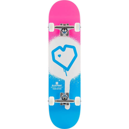 Blueprint Spray Heart V2 Komplet Skateboard - Blue/White/Pink-Blueprint-ScootWorld.se