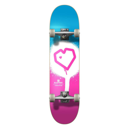 Blueprint Spray Heart V2 Komplet Skateboard - Pink/White/Blue-Blueprint-ScootWorld.se