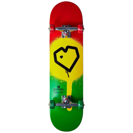 Blueprint Spray Heart V2 Komplet Skateboard - Rasta 2-Blueprint-ScootWorld.se