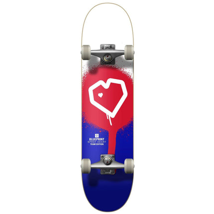 Blueprint Spray Heart V2 Komplet Skateboard - Red/Blue-Blueprint-ScootWorld.se