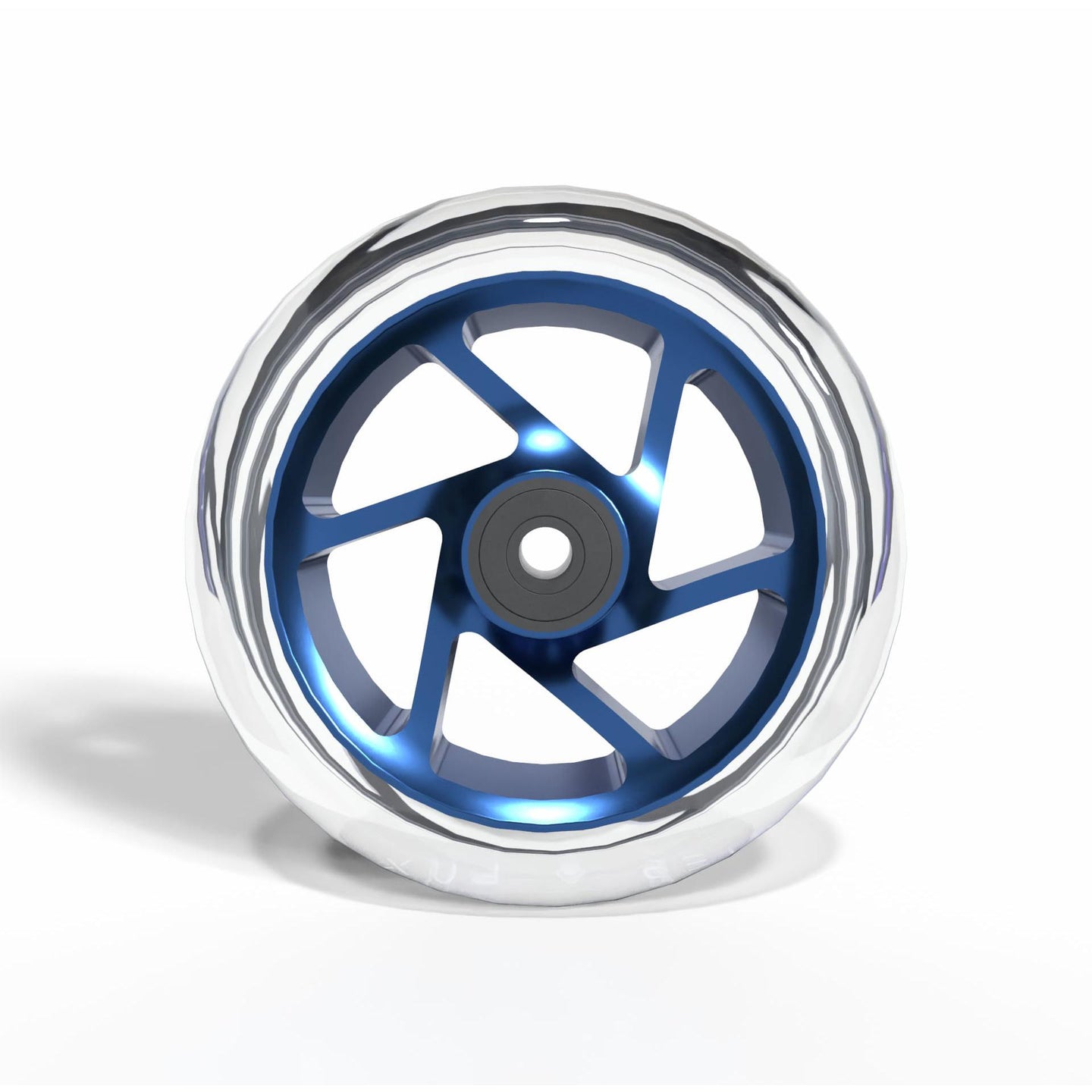 Striker Lux Spoked Clear PU 110mm Kickbike Hjul - Clear/Blue-Hjul till sparkcyklar-ScootWorld.se