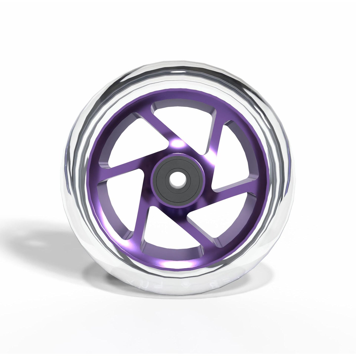 Striker Lux Spoked Clear PU 110mm Kickbike Hjul - Clear/Purple-Hjul till sparkcyklar-ScootWorld.se