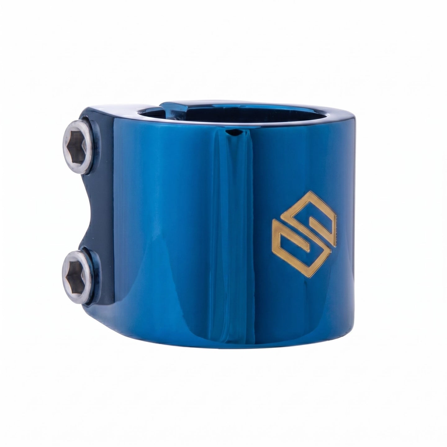 Striker Lux Double Kickbike Clamp - Blå Chrome-ScootWorld.se