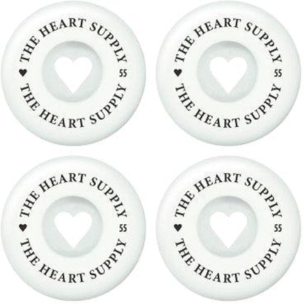 Heart Supply Clean Heart 99A Skateboard Hjul 4-Pak - White/Black-Heart Supply-ScootWorld.se