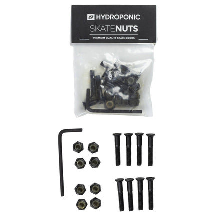 Hydroponic Nuts Skateboard Hardware 25-Pak - Sort-Hydroponic-ScootWorld.se