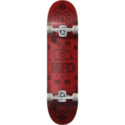 KFD Bandana komplett skateboard - Crimson-KFD-ScootWorld.se