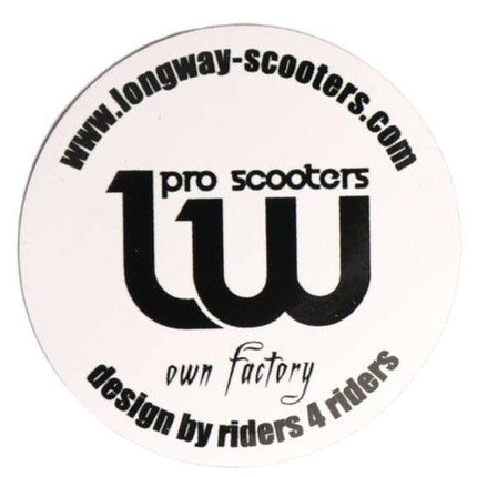 Longway Logo Klistermærke Til Løbehjul - Hvid-Longway-ScootWorld.se