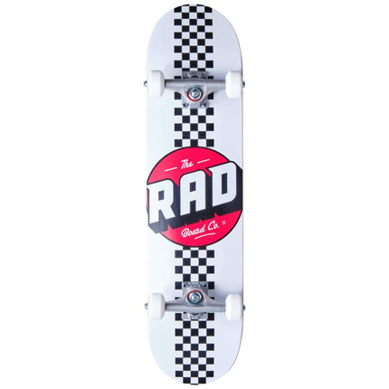 RAD Checker Stripe Skateboard - White-RAD Skateboards-ScootWorld.se