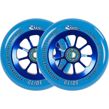 River Glide Sapphire Kickbike Hjul 2-Pak - Blue