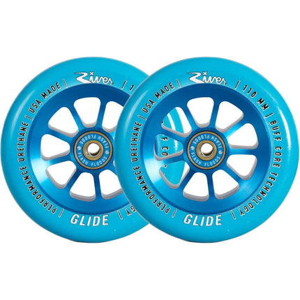 River Glide Sapphire Kickbike Hjul 2-Pak - Blue