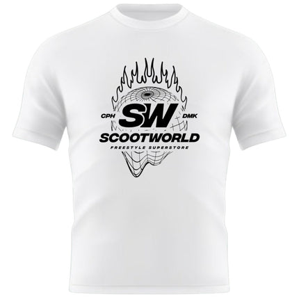 ScootWorld Fire Globe Tshirt - White-ScootWorld-ScootWorld.se
