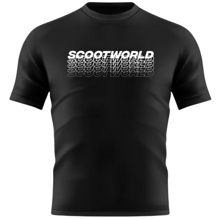 ScootWorld Repeat Logo Tshirt - Black