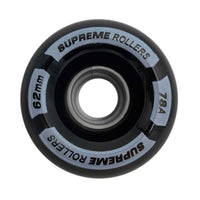 Supreme Rollers Quad Hjul 62mm/78A - Black-ScootWorld.se