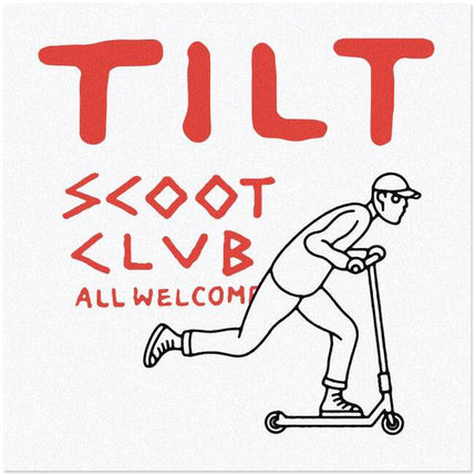 Tilt Scoot Club Klistermærke Til Løbehjul - Hvid-Tilt-ScootWorld.se
