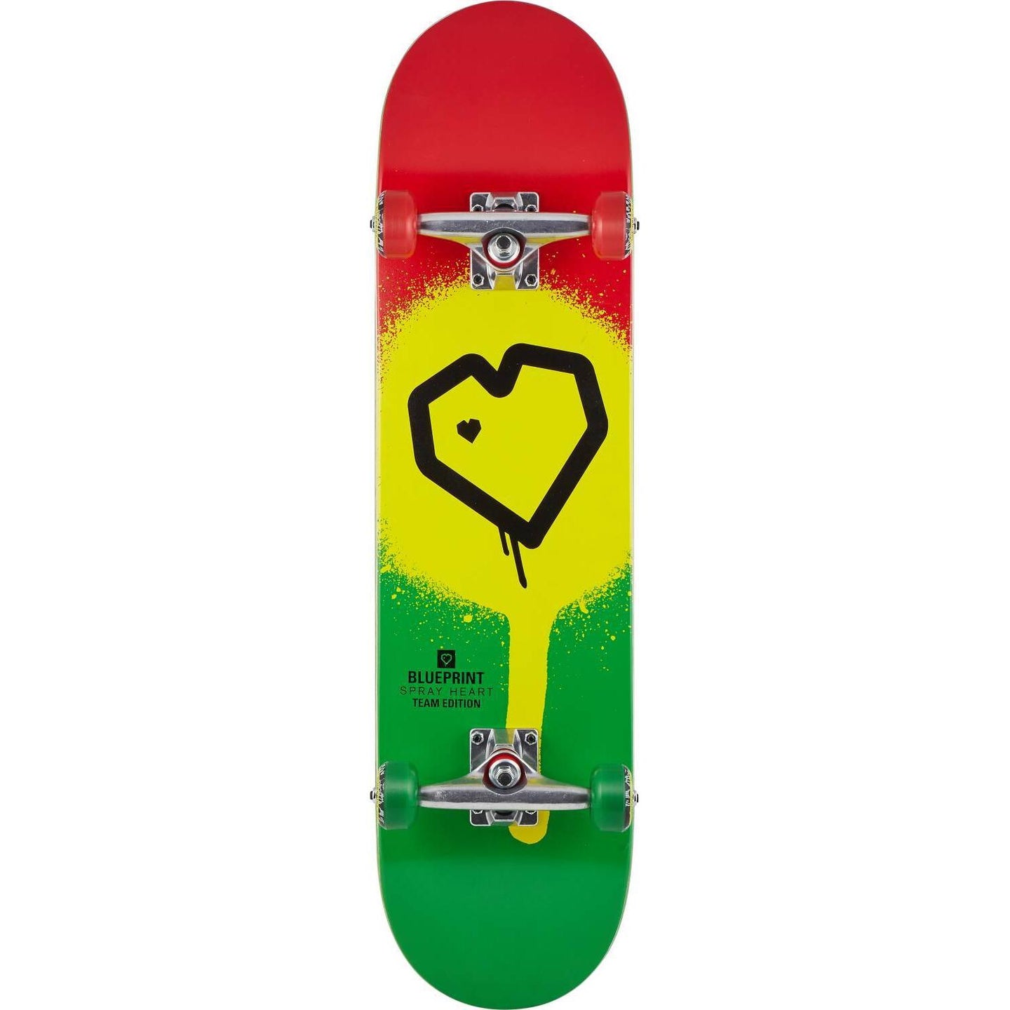 Blueprint Spray Heart Komplett Skateboard - Rasta-ScootWorld.se