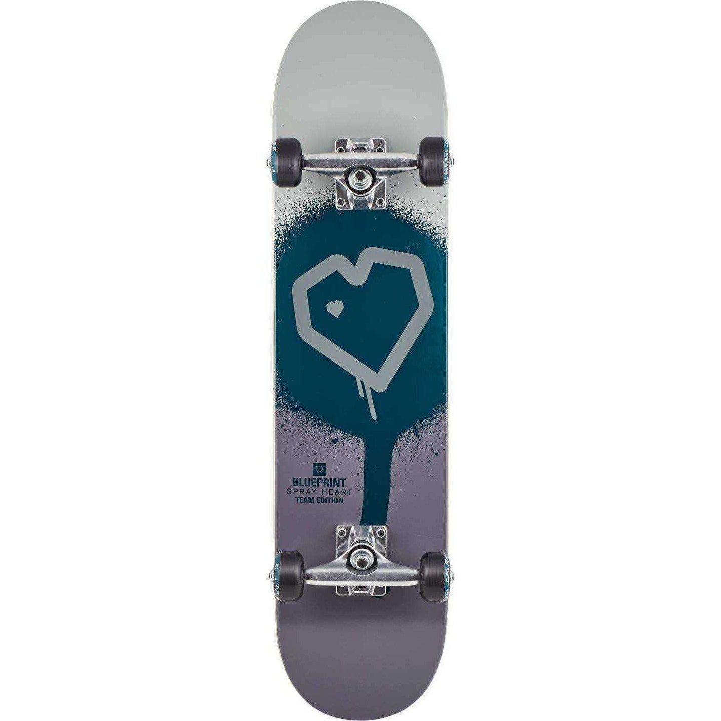 Blueprint Spray Heart Komplett Skateboard - Grå-ScootWorld.se