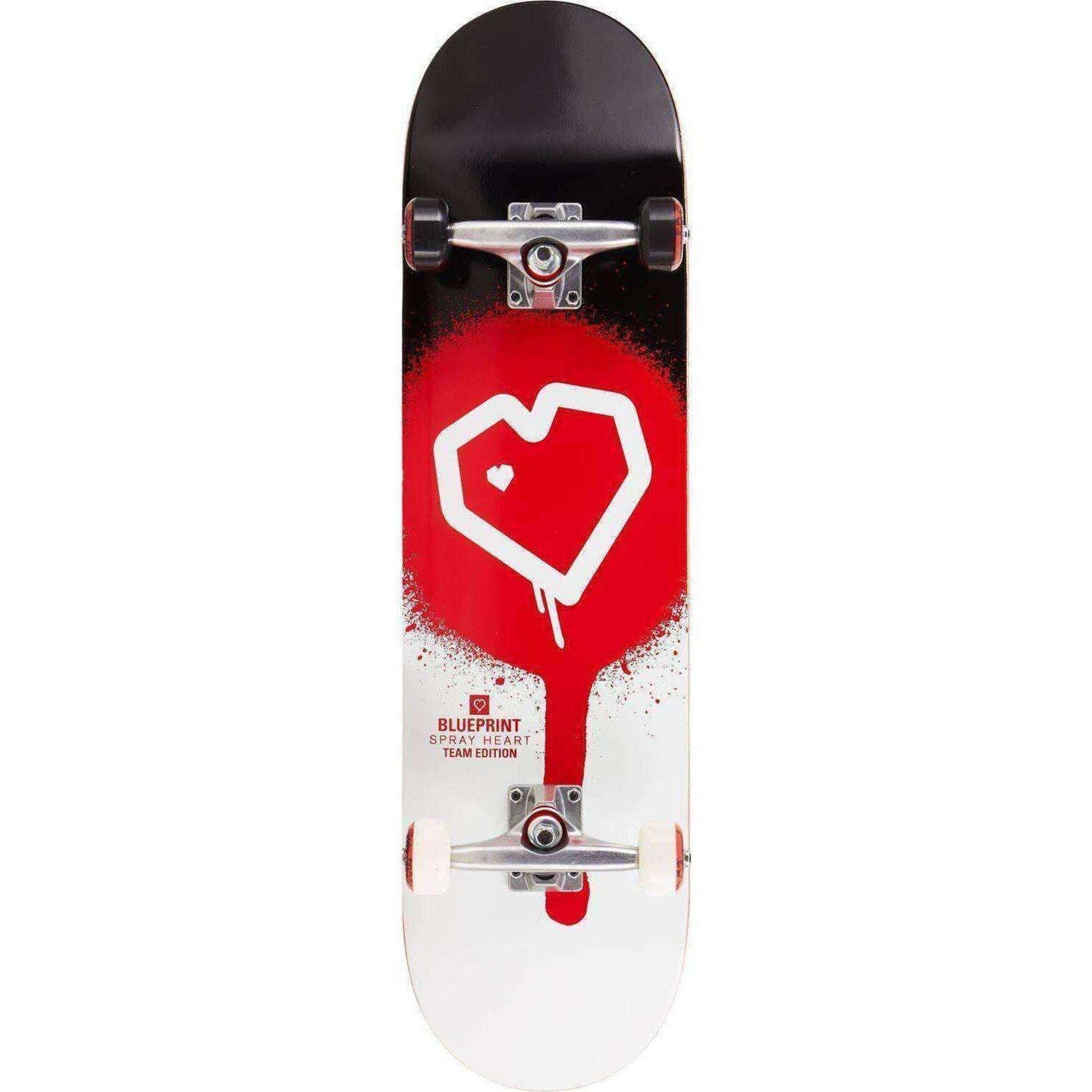 Blueprint Spray Heart Komplett Skateboard - Black/Red-ScootWorld.se