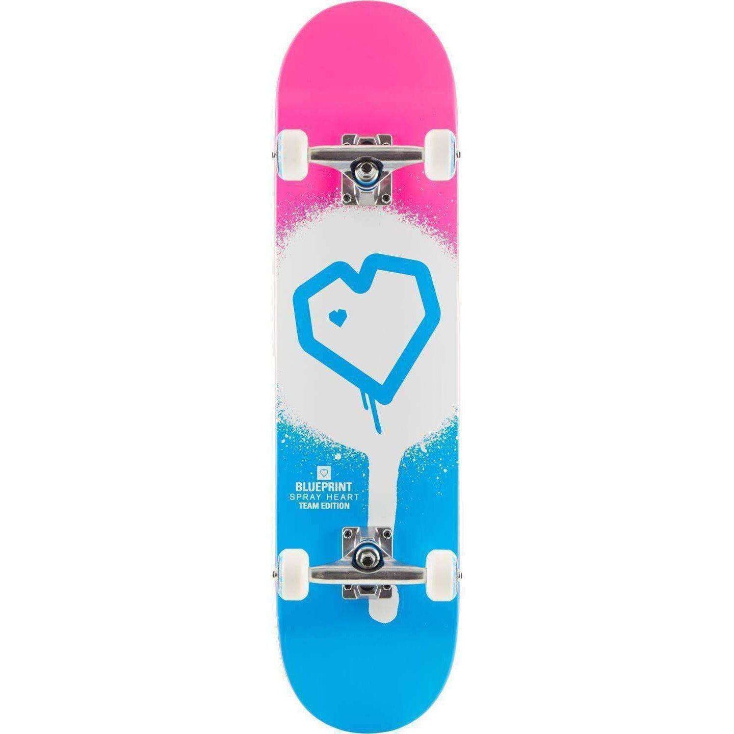 Blueprint Spray Heart Komplett Skateboard - Blue/Pink-ScootWorld.se