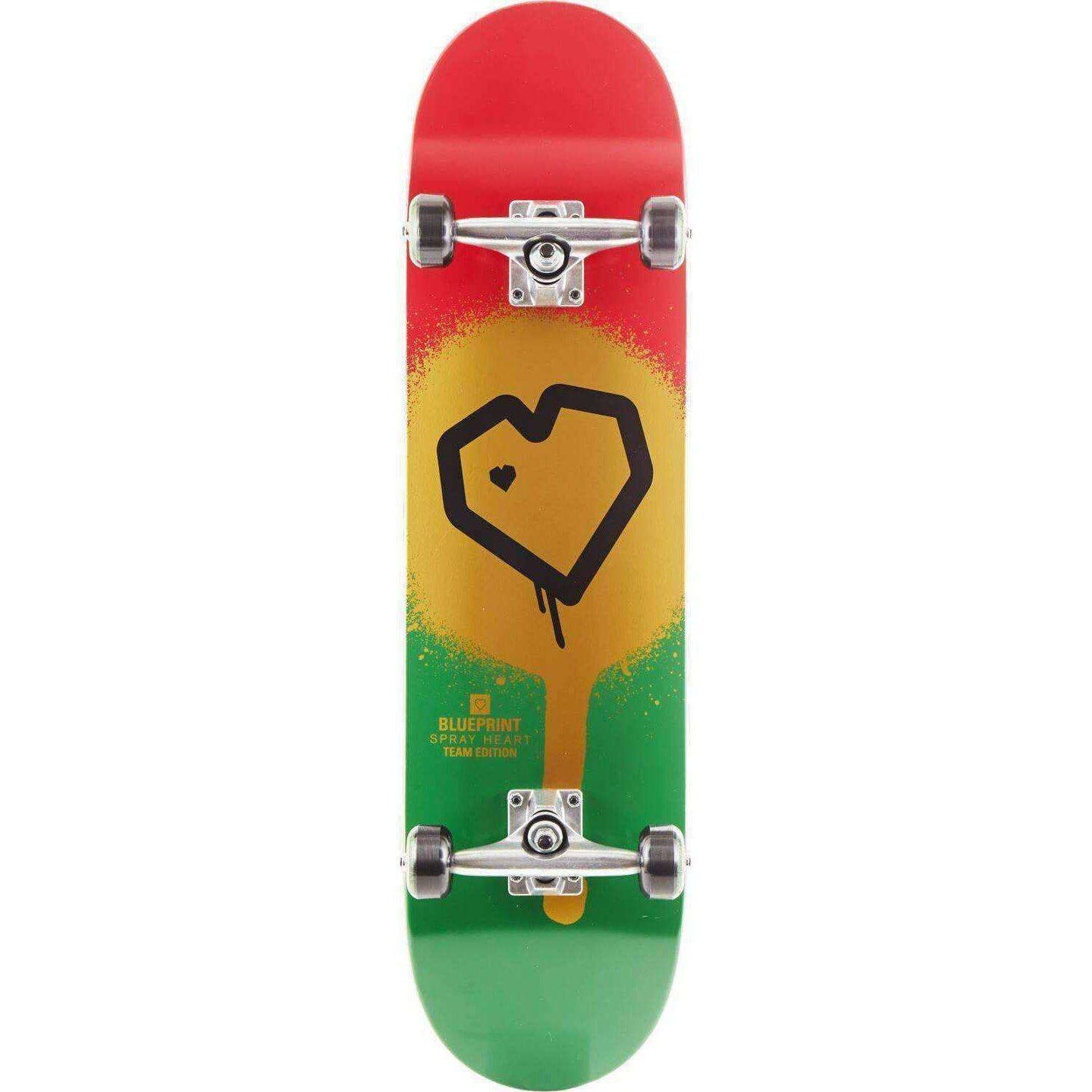 Blueprint Spray Heart Komplett Skateboard - Burgandy/Gold-ScootWorld.se