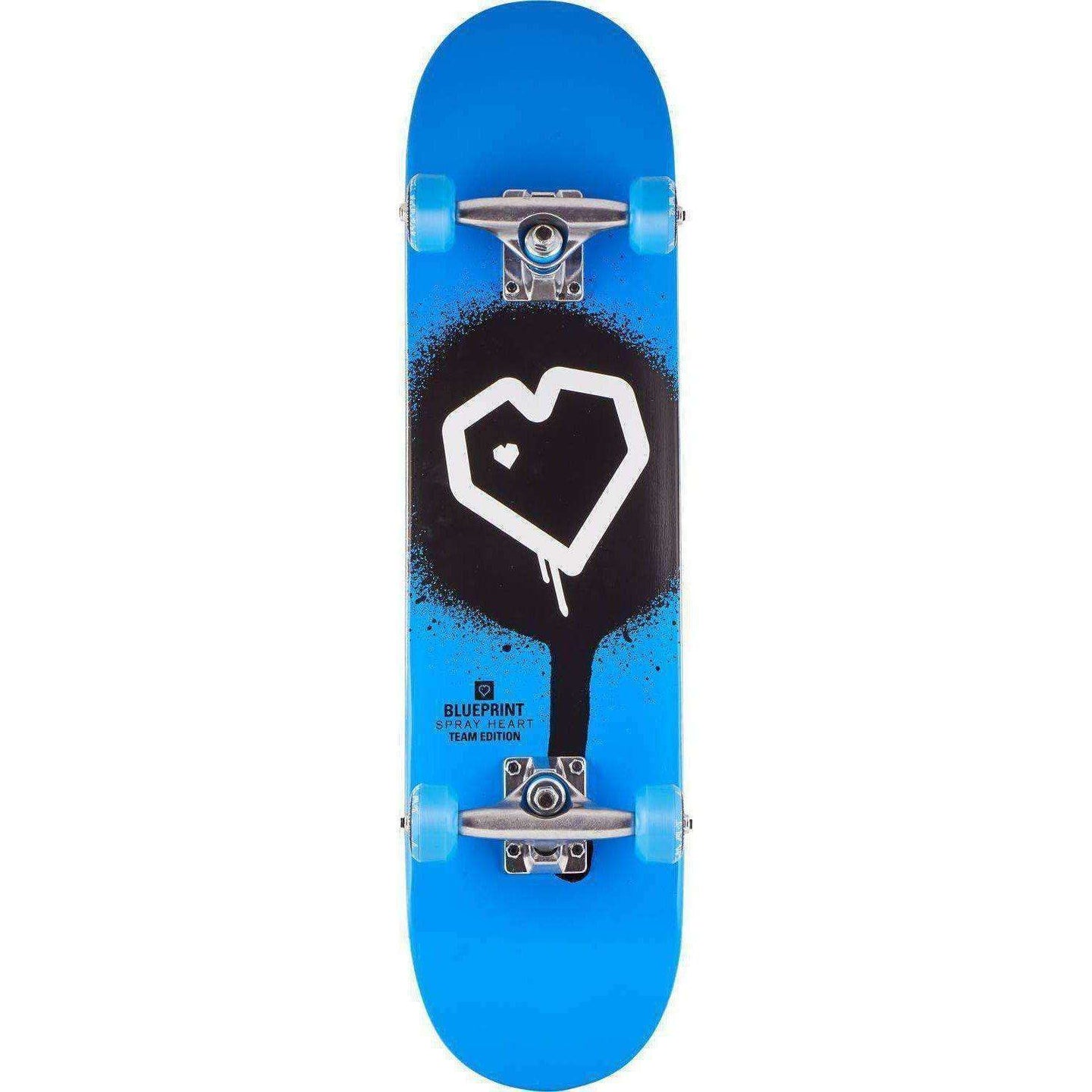 Blueprint Spray Heart Komplett Skateboard - Blå/Svart-ScootWorld.se