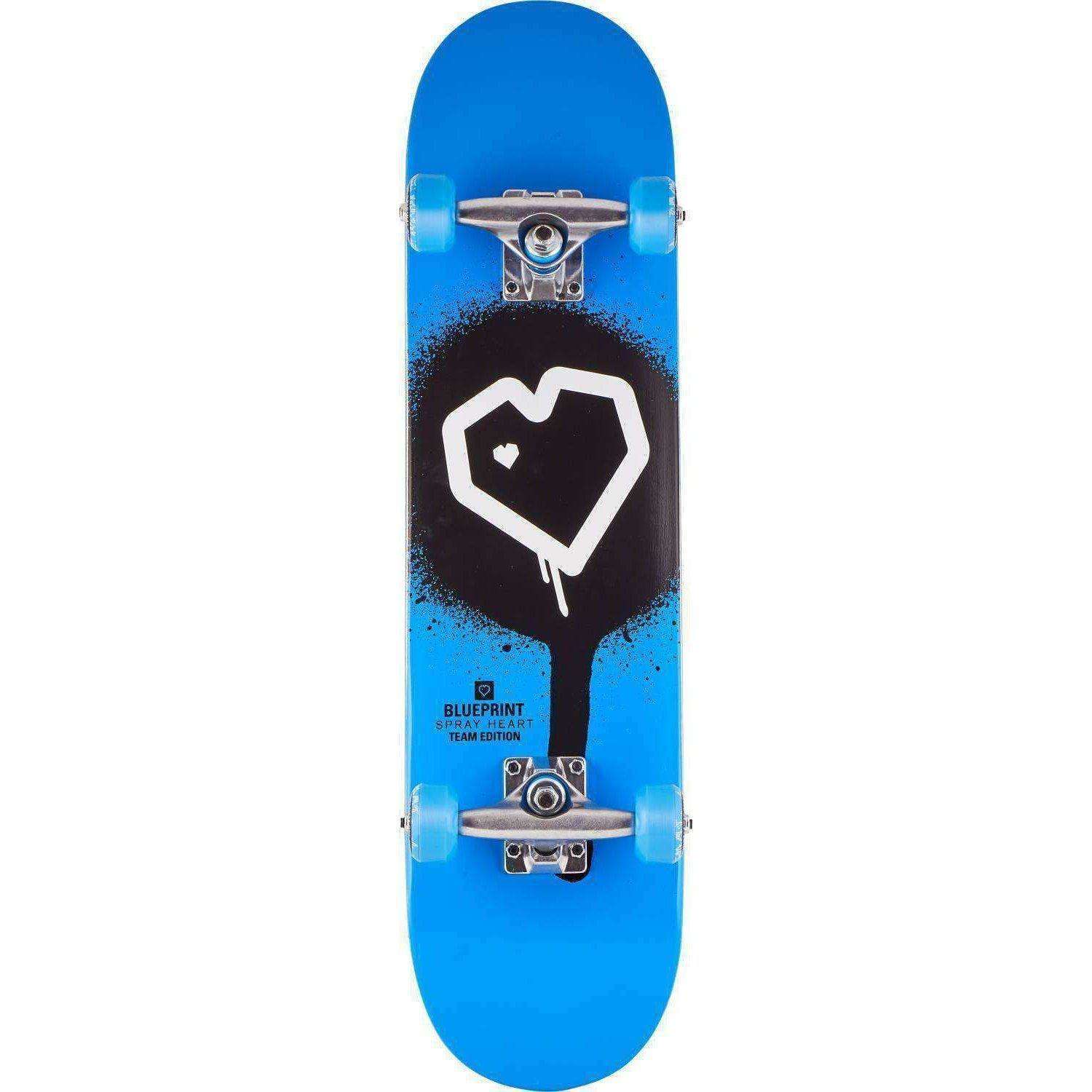Blueprint Spray Heart Komplett Skateboard - Blå/Svart-ScootWorld.se