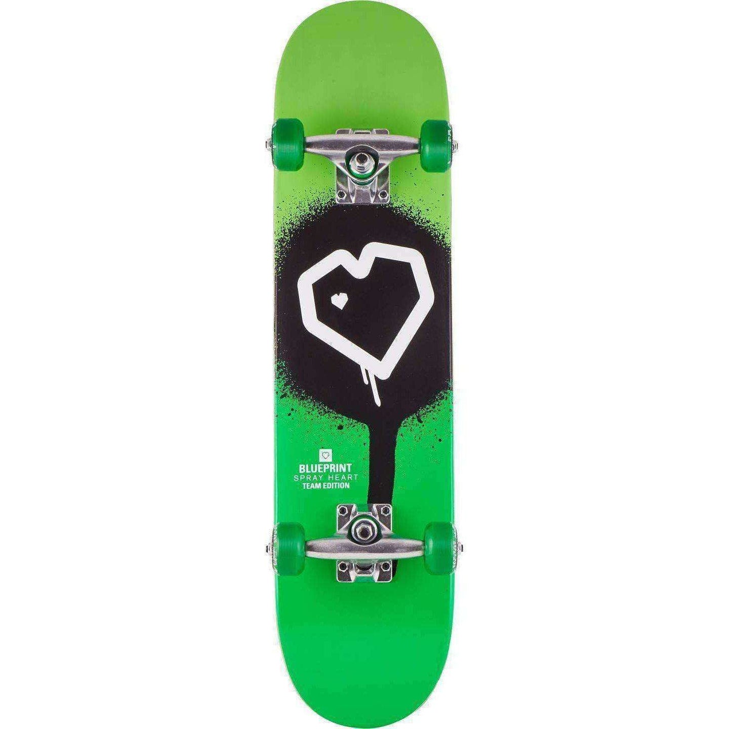 Blueprint Spray Heart Komplett Skateboard - Grön-ScootWorld.se