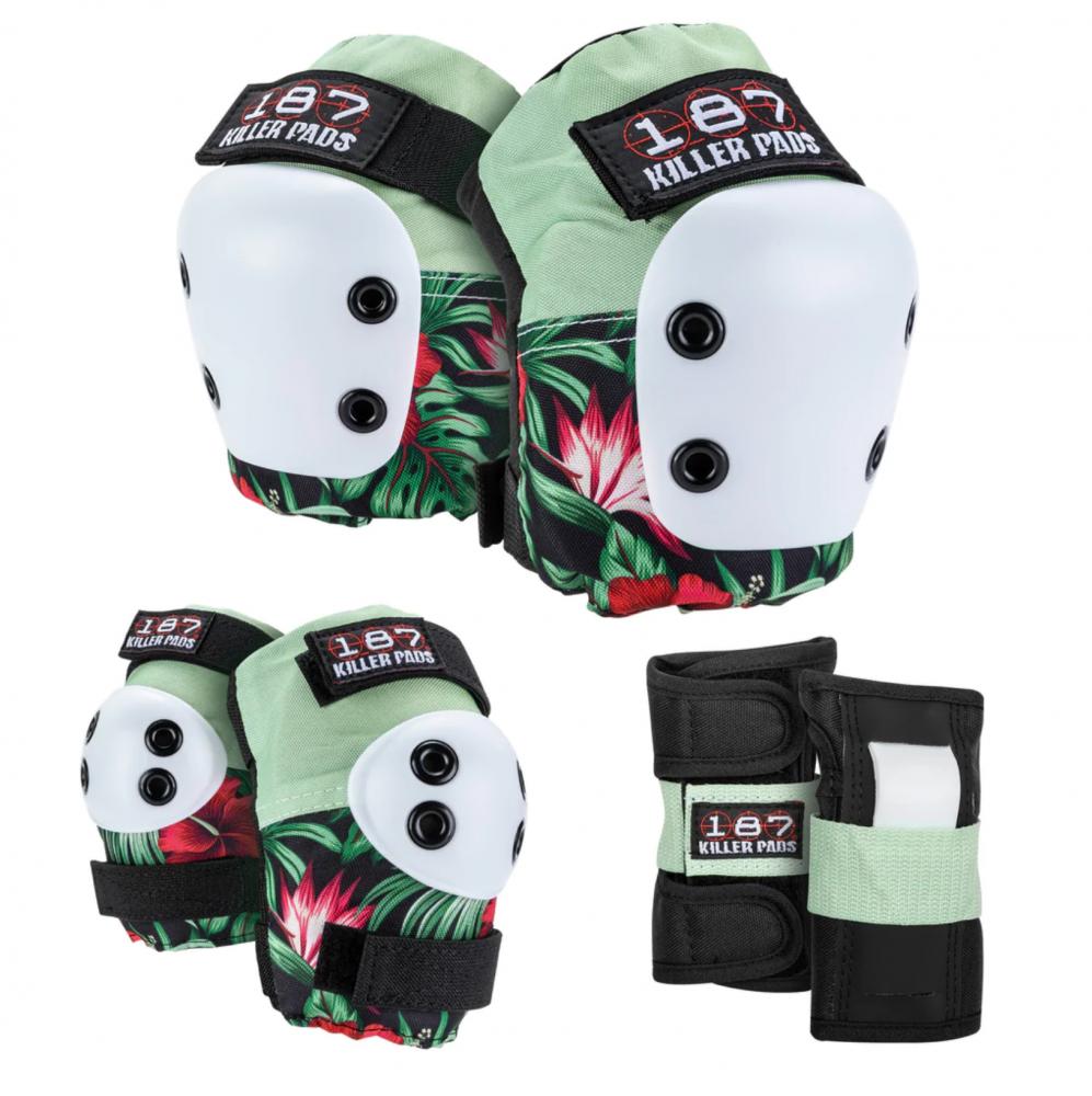 187 Killer Pads Jr. Skyddsset Barn 6-Pak - Hibiscus-Skate skydd-ScootWorld.se