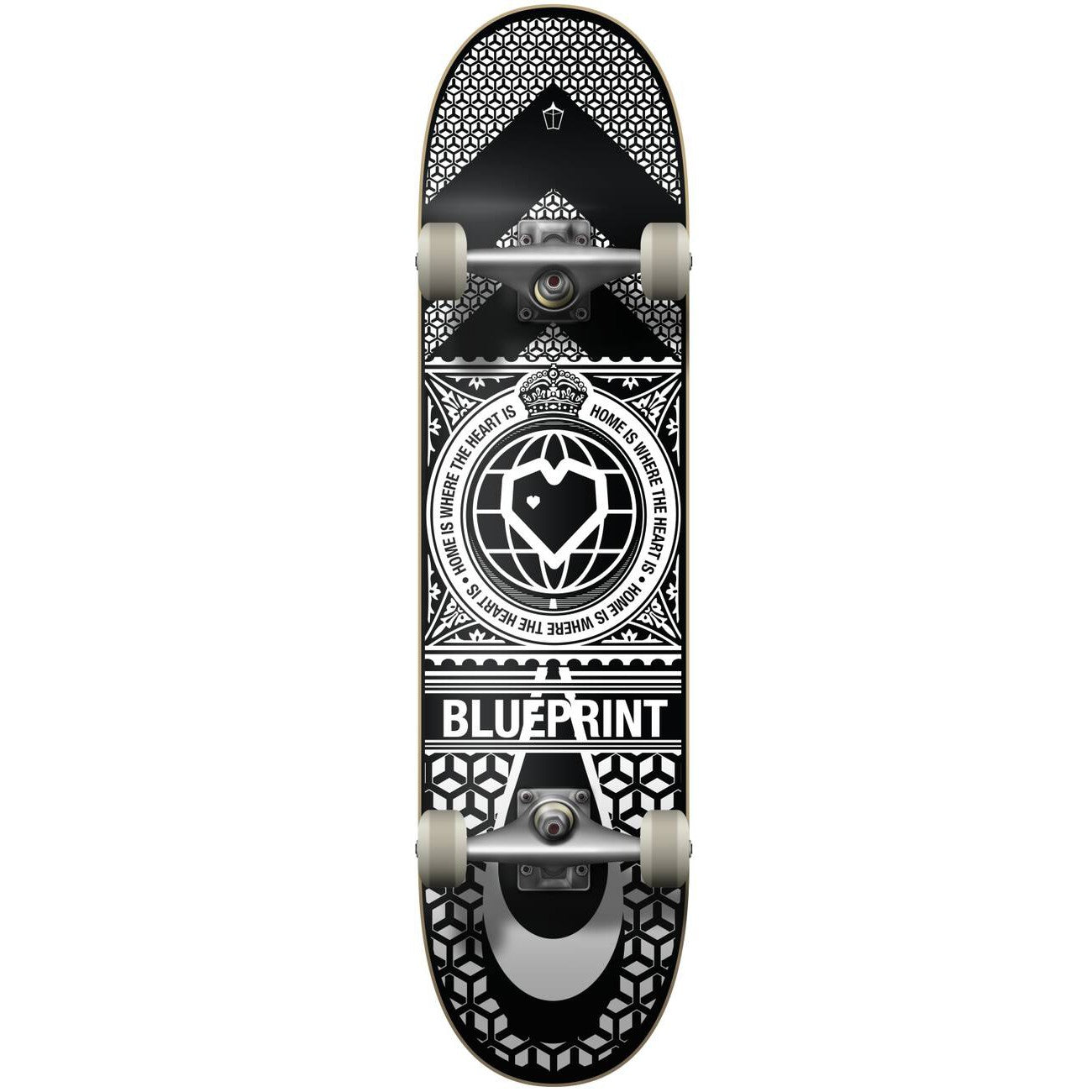 Blueprint Home Heart Complete Skateboard - Black/White-Skateboards-ScootWorld.se