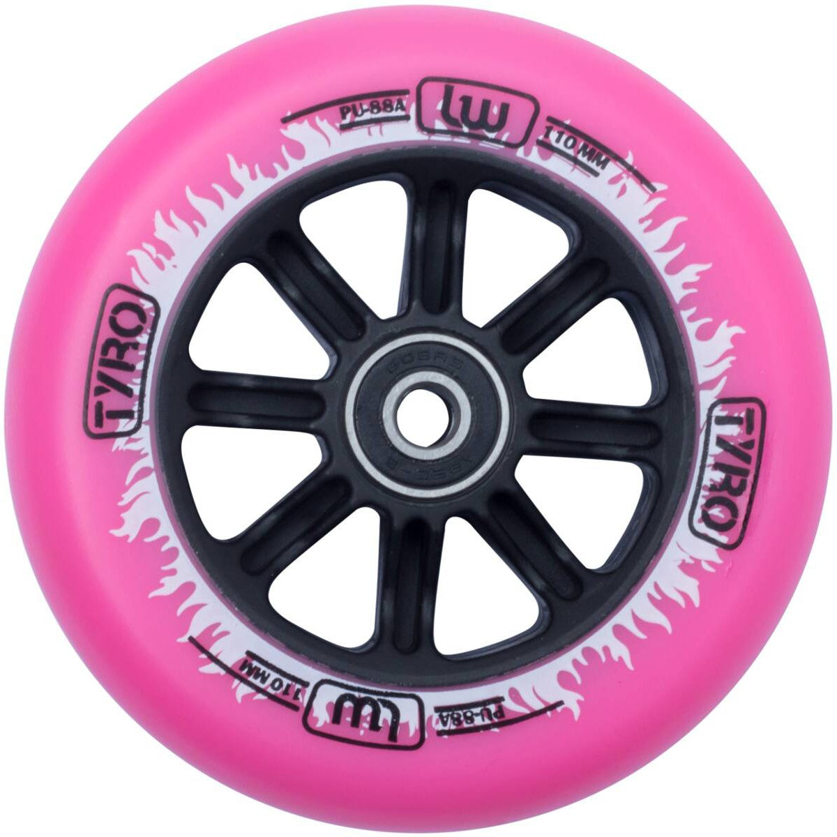 Longway Tyro Nylon Core Kickbike Hjul - Pink/White Flame