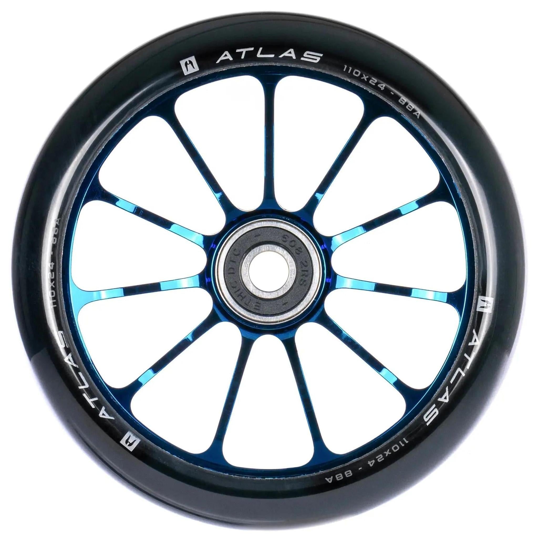 Ethic Atlas Kickbike Hjul - Chrome Blue-ScootWorld.se