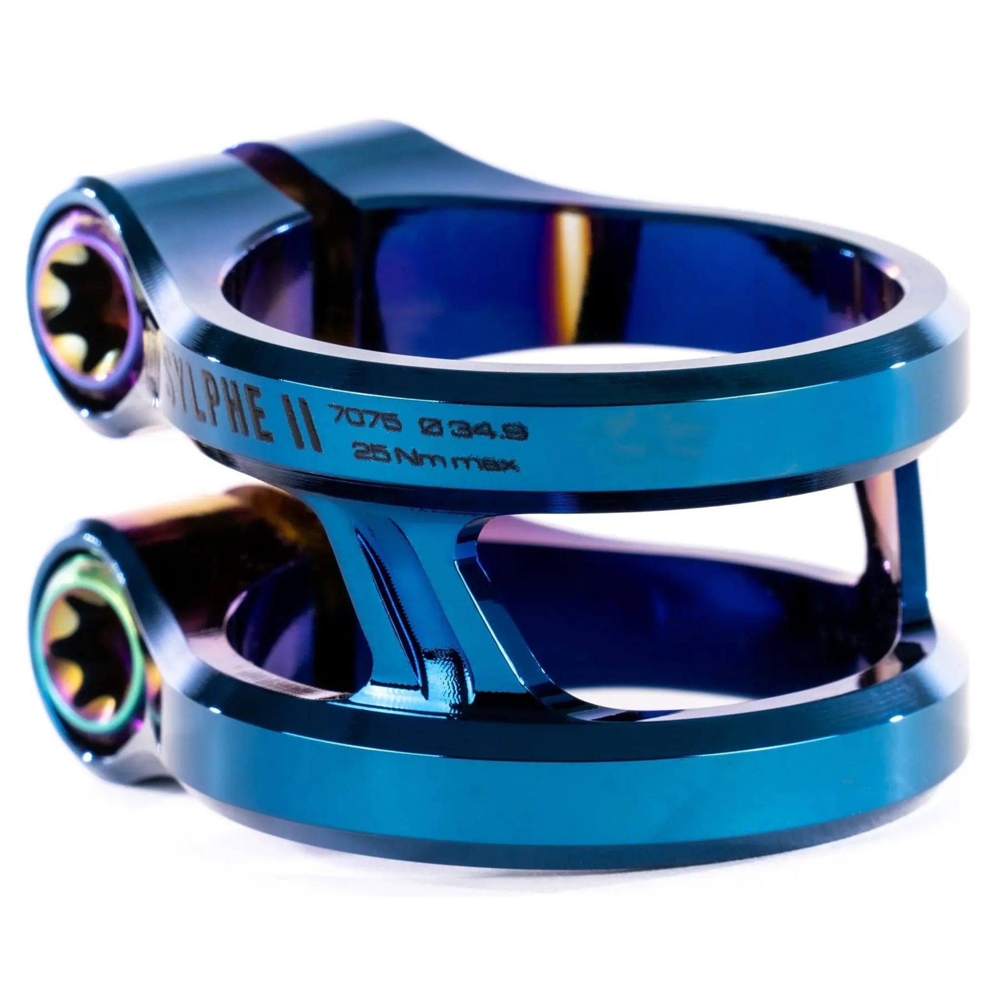 Ethic Sylphe V2 Kickbike Clamp - Chrome Blue-ScootWorld.se