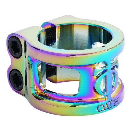 Oath Cage V2 Alloy 2 Bolt Double Kickbike Clamp - Rainbow