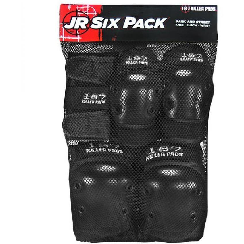 187 Killer Pads Jr. Skyddsset Barn 6-Pak - Black-Skate skydd-ScootWorld.se