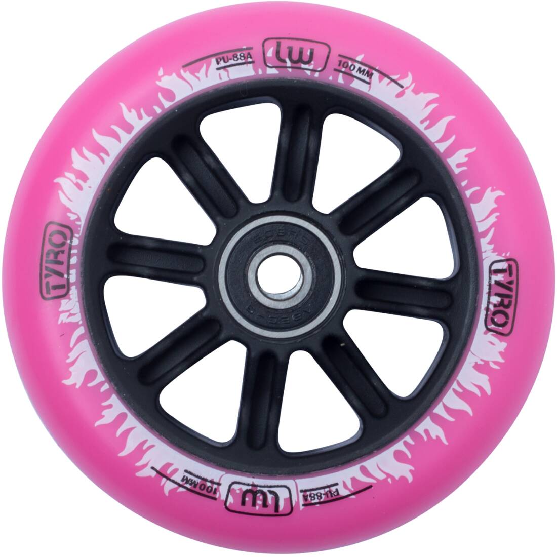 Longway Tyro Nylon Core Kickbike Hjul - Pink/White Flame