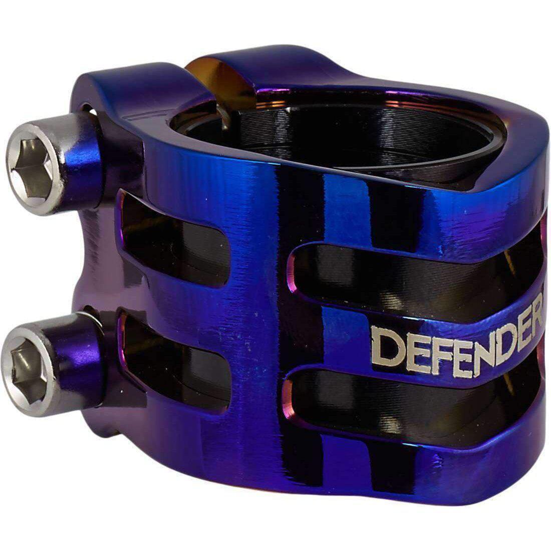 Longway Defender Double Kickbike Clamp - Blue Chrome