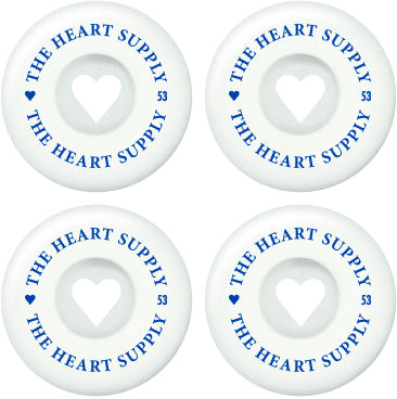 Heart Supply Clean Heart 99A Skateboard Hjul 4-Pak - White/Blue