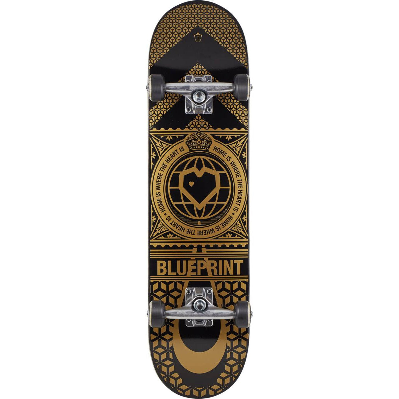 Blueprint Home Heart Complete Skateboard - Black/Gold