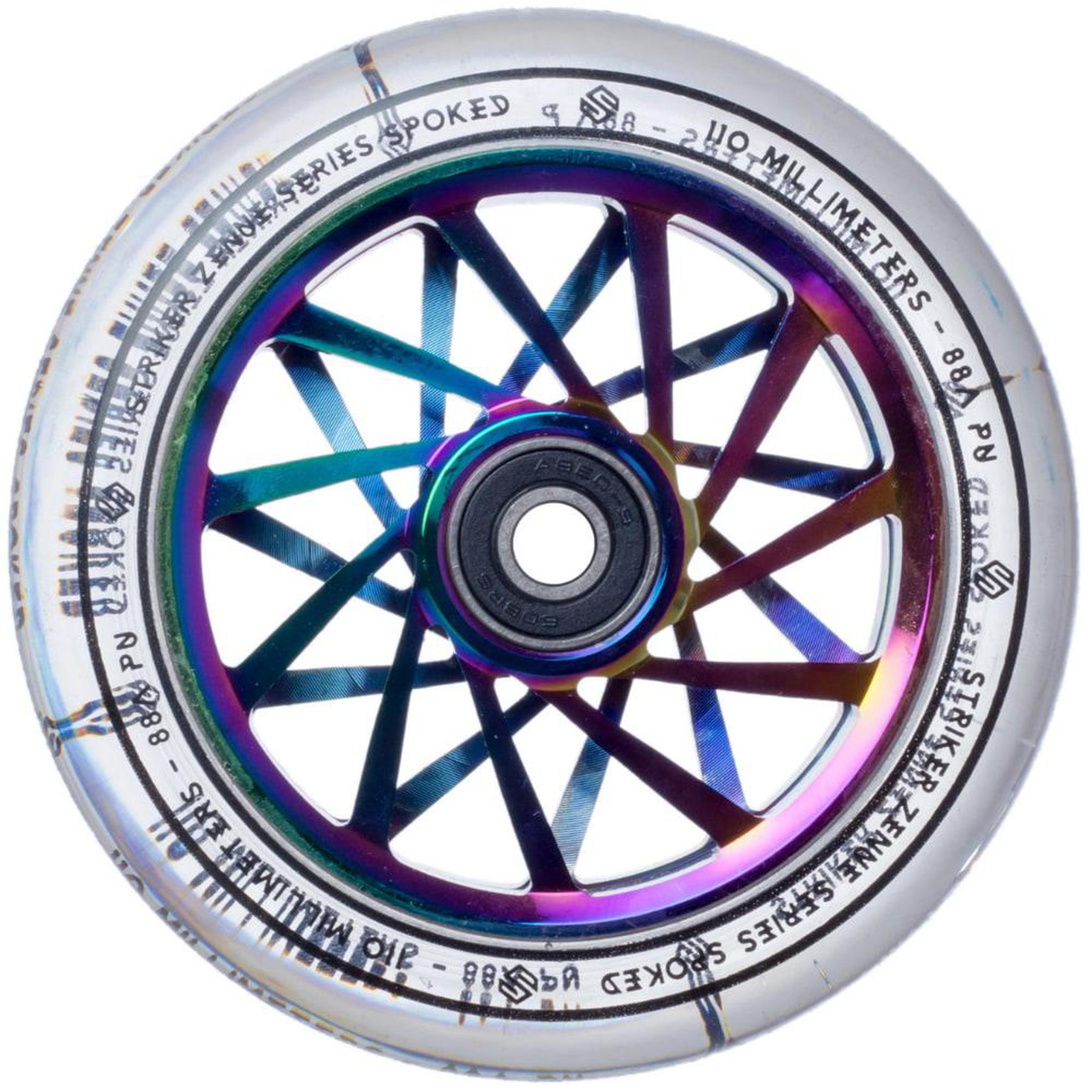 Striker Zenue Series Clear PU Kickbike Hjul - Rainbow-Hjul till sparkcyklar-ScootWorld.se