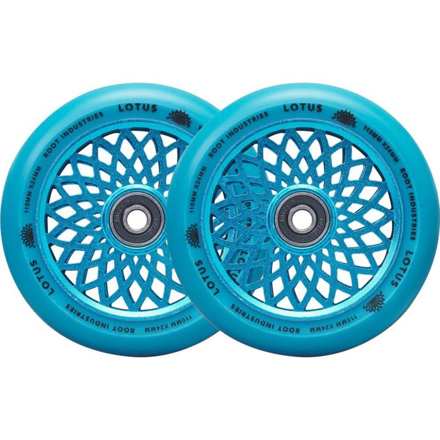 Root Lotus Kickbike Hjul 2-Pak - Radiant Blue-Hjul till sparkcyklar-ScootWorld.se