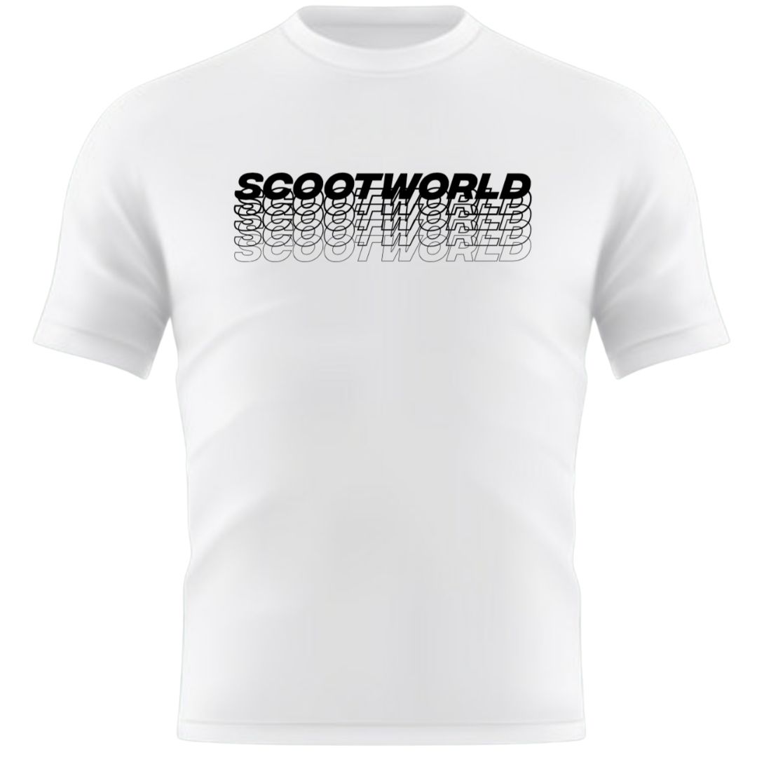 ScootWorld Repeat Logo Tshirt - White