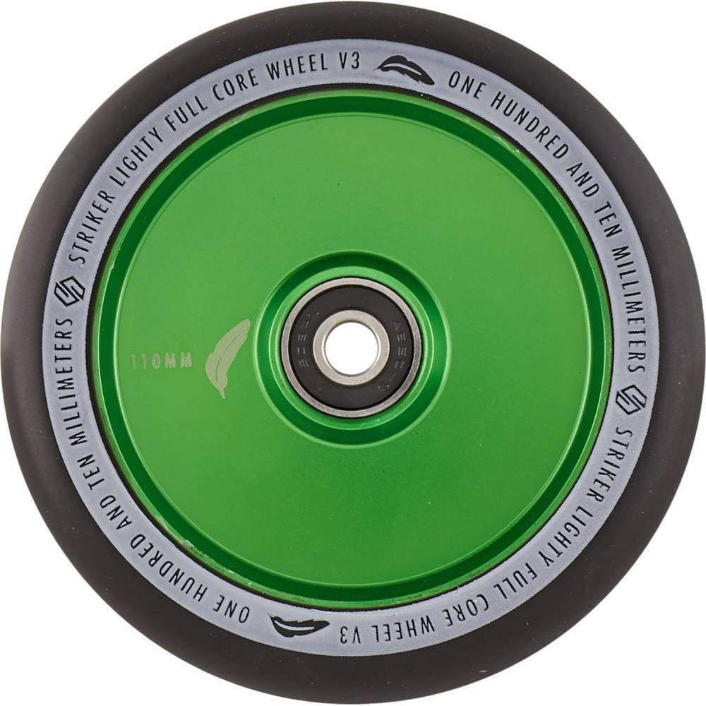 Striker Lighty Fullcore V3 Svart PU 110mm Kickbike Hjul - Green