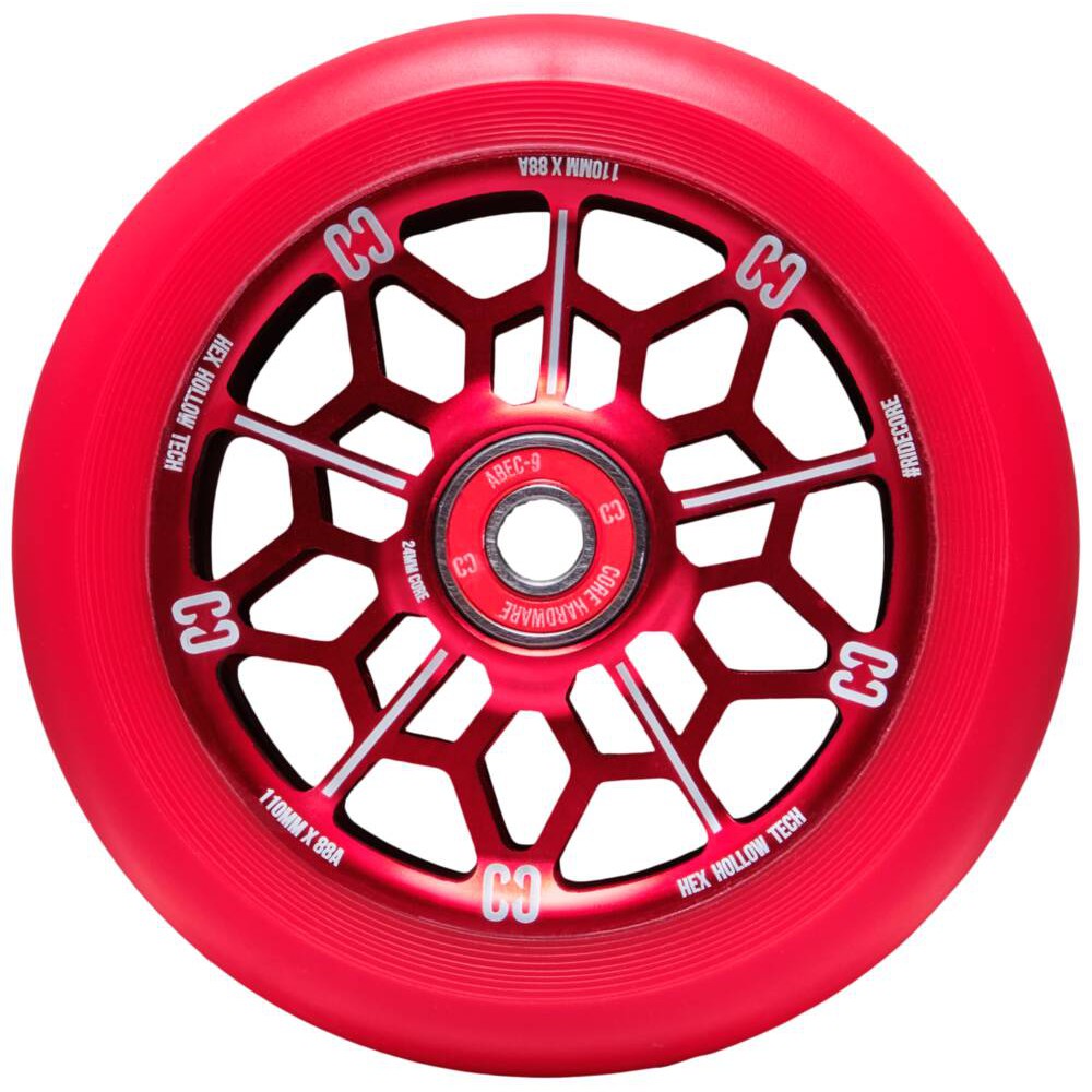 CORE Hex Hollow Kickbike Hjul - Red