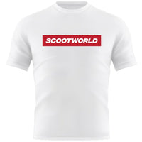 ScootWorld Box Logo Tshirt - White/Red