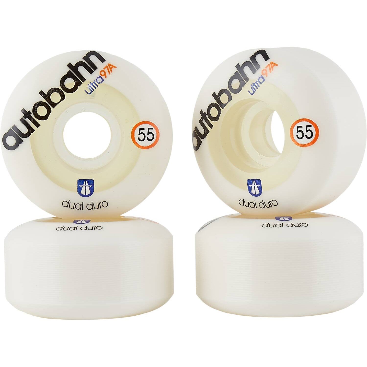 Autobahn Dual Duro Ultra Classic 97A Skateboard Hjul 4-Pak - White